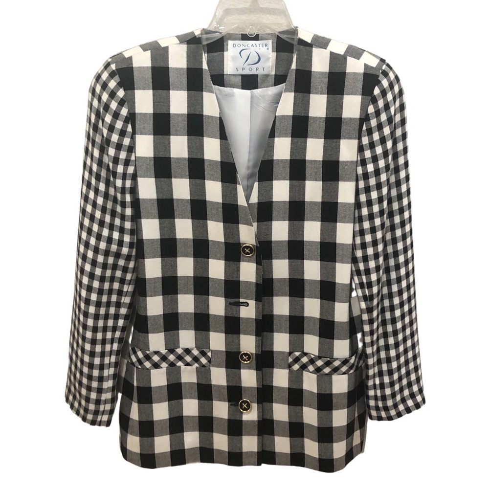 Doncaster Sport Vintage checked blazer. Size 6 office career wardrobe staple